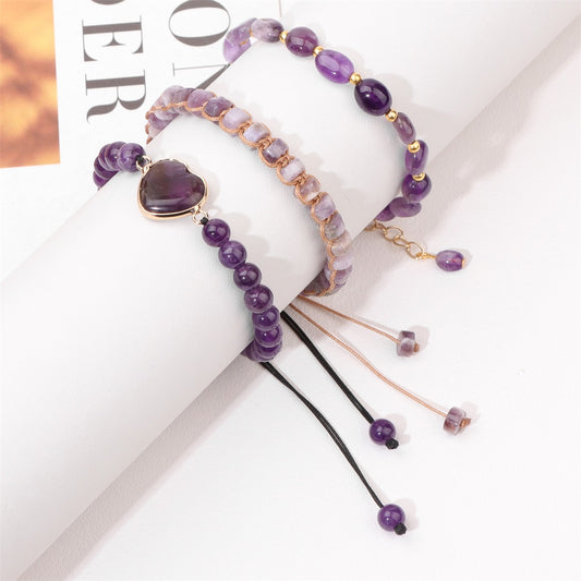 MantraChakra 3 Piece Amazonite Bracelet with a Heart Charm