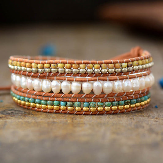 Handmade Fresh Water Pearl Wrap Bracelet