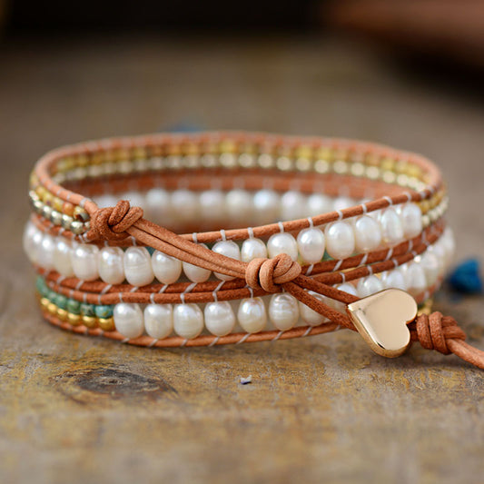 Handmade Fresh Water Pearl Wrap Bracelet