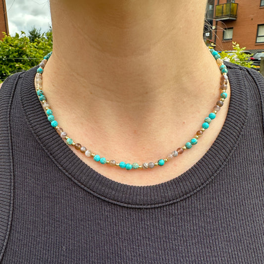 MantraChakra Imperial Jasper and Agate Beaded Necklace