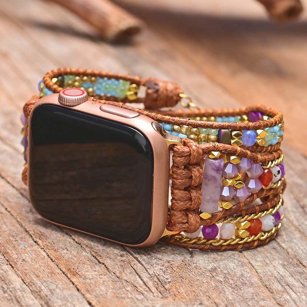 Handmade Malachite Beaded Apple Watch Bracelet – mantrachakra