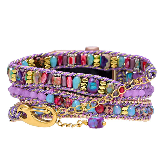 MantraChakra Emperor Stones, Hematite's and Jade Apple Watch Bracelet with Chain