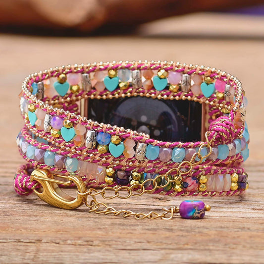 MantraChakra Emperor Stones, Hematites and Agate Apple Watch Bracelet with Chain