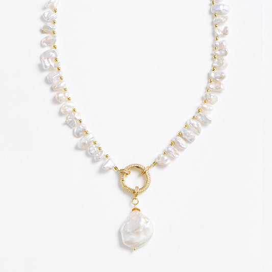 MantraChakra Freshwater Pearl & Zircon Choker Necklace