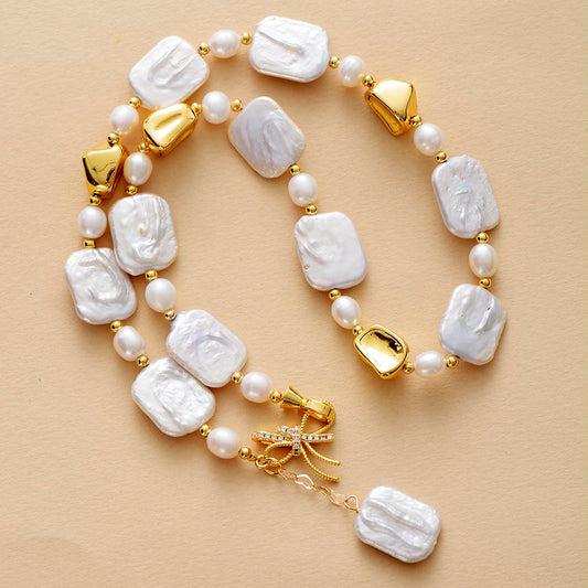 MantraChakra Ivory Freshwater Pearl Choker Charm Necklace