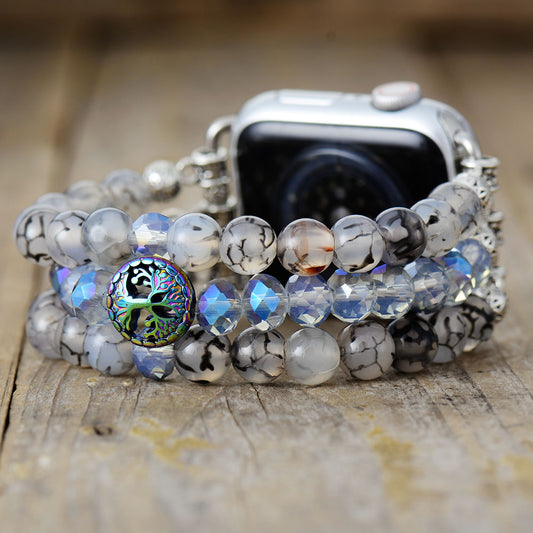 MantraChakra Labradorite and Tree Charm Apple Watch Bracelet