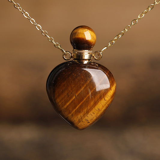 MantraChakra Tigers Eye Crystal Perfume Bottle Necklace