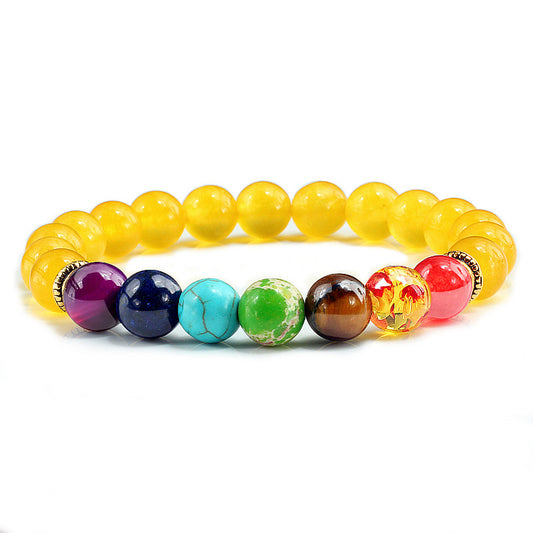 7 Chakra Crystal Elastic Bracelet with Citrine