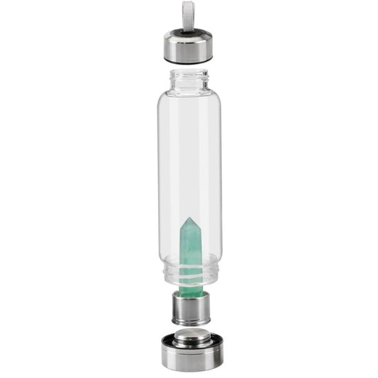 Crystal Infused Water Bottle with Natural Aventurine Stone - Stay Hydrated π§