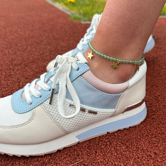 MantraChakra Aventurine & Heart Charm Anklet