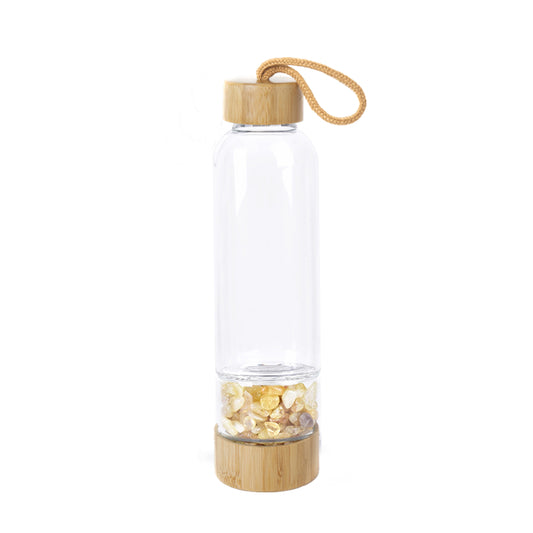 Crystal Infused Bamboo Water Bottle with Citrine - Stay Hydrated 💧