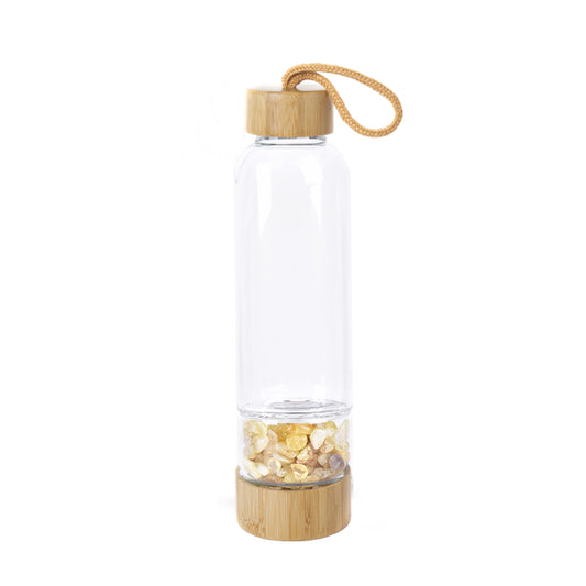 Crystal Infused Bamboo Water Bottle with Citrine - Stay Hydrated π§