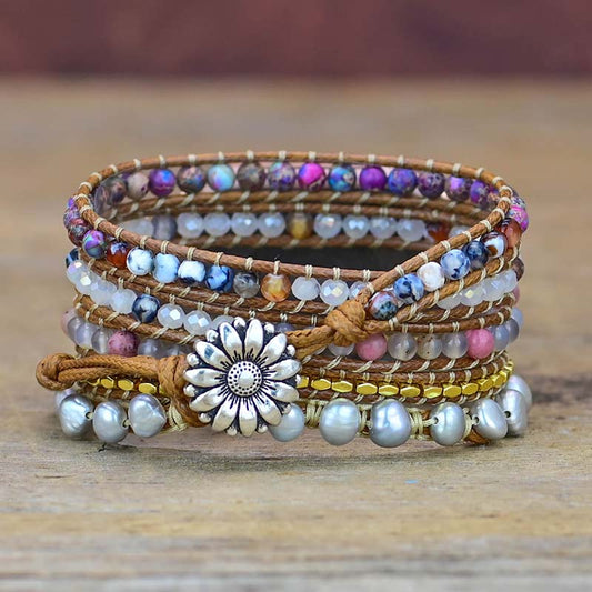 Handmade Fresh Water Pearl and Jasper Apple Watch Bracelet