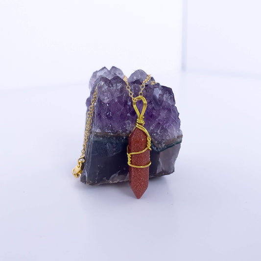 Goldstone Natural Healing Stone Pendant Necklace