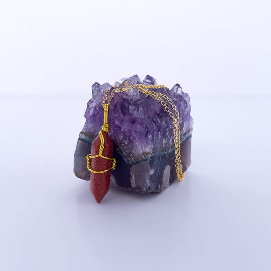 Goldstone Natural Healing Stone Pendant Necklace