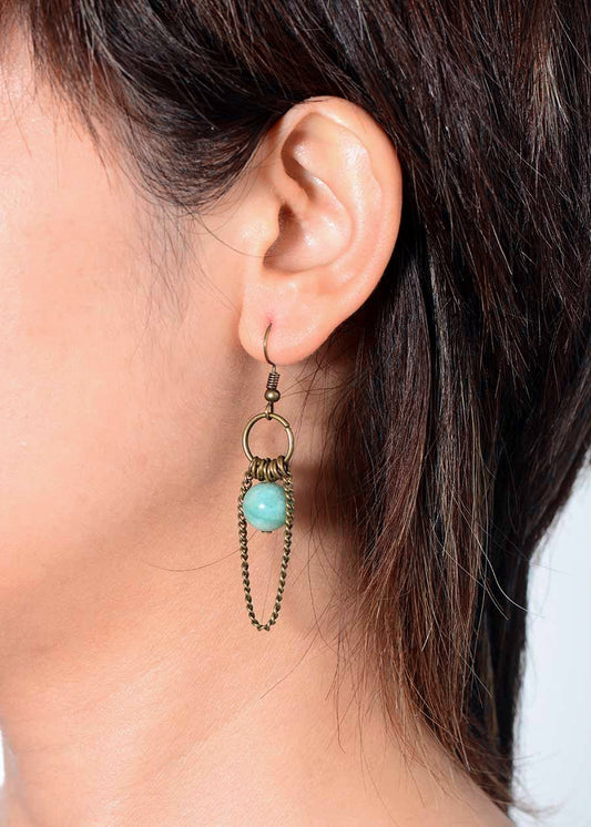 Handmade Amazonite Chain Earrings