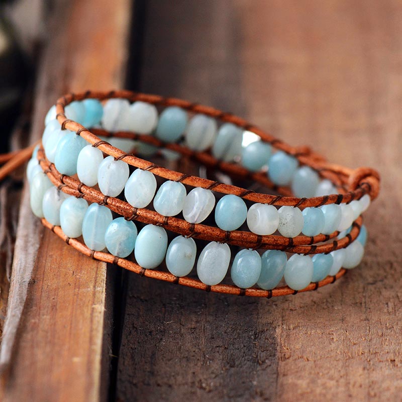 Handmade Amazonite Vintage Woven Bracelet
