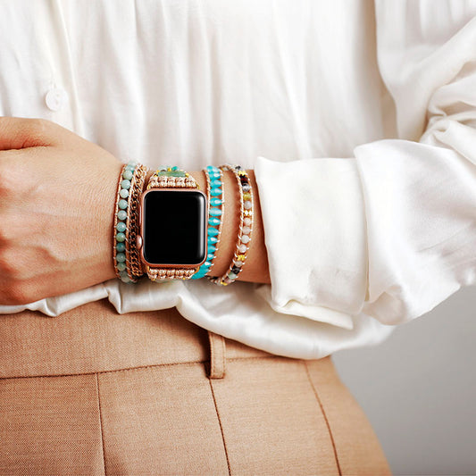Handmade Amazonite, Jasper and Onyx Apple Watch Straps
