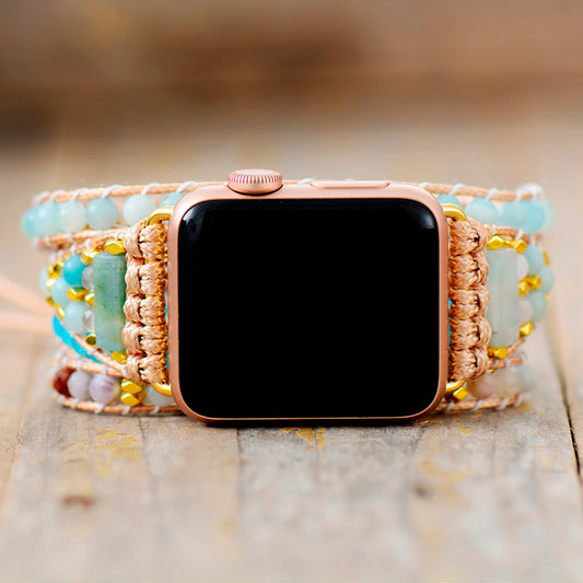 Handmade Amazonite, Jasper and Onyx Apple Watch Straps