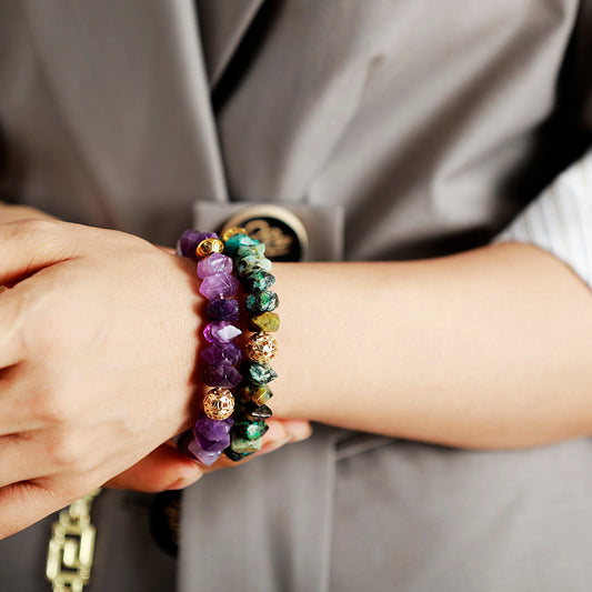 Handmade African Turquoise and Hamsa Charm Bracelet