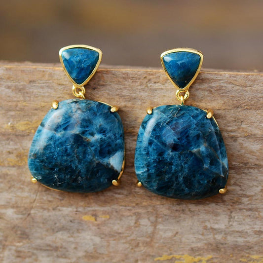 Handmade Apatite Bold Stud Earrings