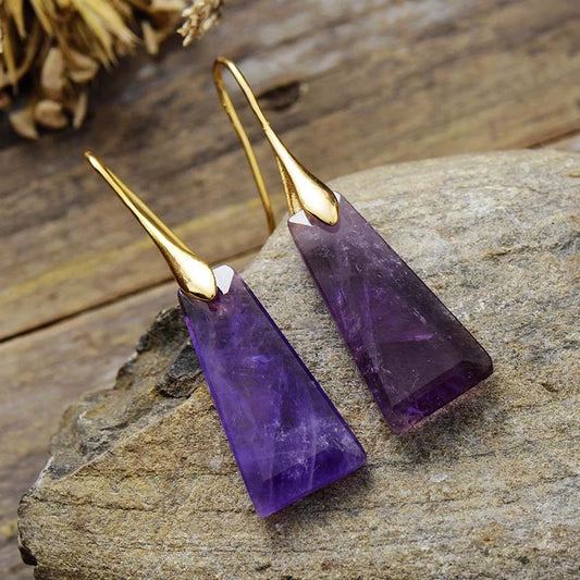 Handmade Beautiful Amethyst Dangle Earrings