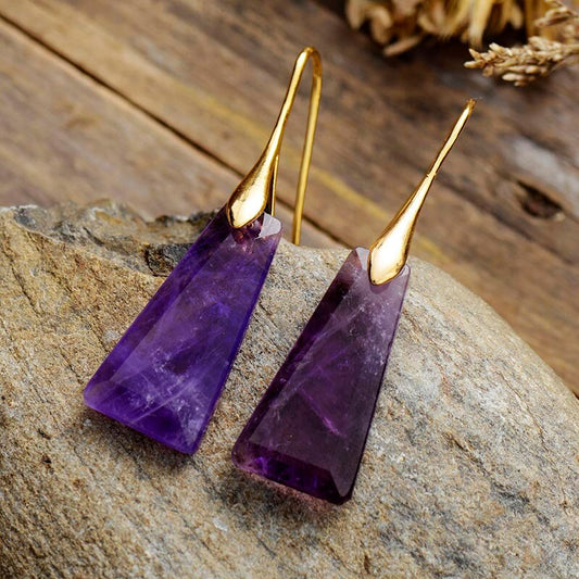 Handmade Beautiful Amethyst Dangle Earrings