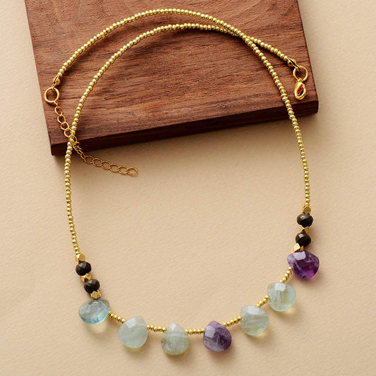 Handmade Fluorite Beaded Necklace