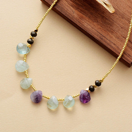 Handmade Fluorite Beaded Necklace