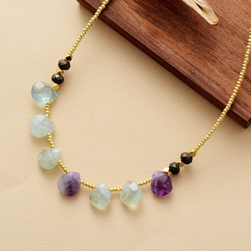 Handmade Fluorite Beaded Necklace