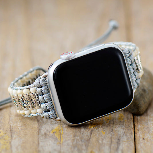 Handmade Howlite Beaded Apple Watch Bracelet