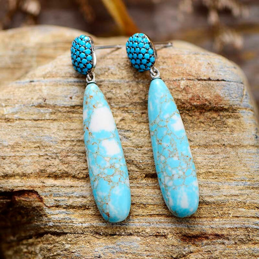Handmade Jasper Teardrop and Stud Earrings