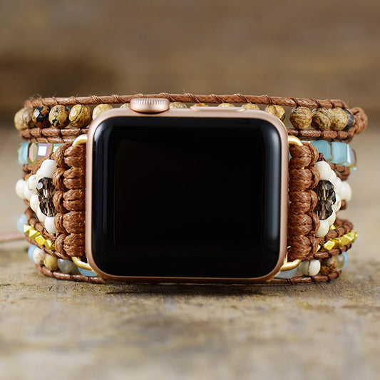 Handmade Jasper, Howlite, Jade and Hematite Apple Watch Bracelet