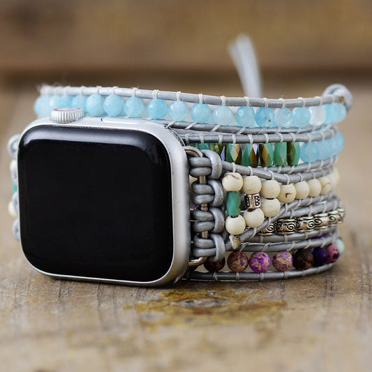 Handmade Jasper, Howlite and Hematite Apple Watch Bracelet