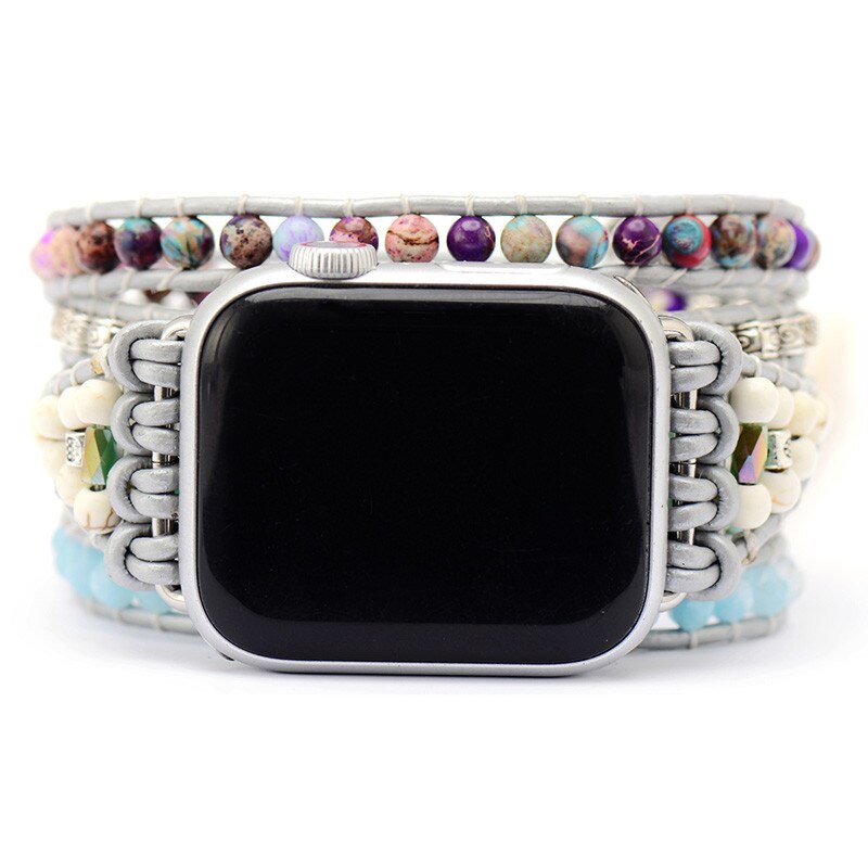 Handmade Jasper, Howlite and Hematite Apple Watch Bracelet