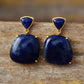 Handmade Lapis Lazuli Bold Stud Earrings