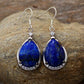 Handmade Lapis Lazuli Silver Teardrop Dangle Earrings