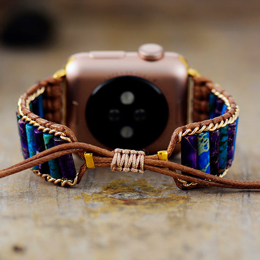 Handmade Mixed Imperial Jasper Apple Watch Bracelet