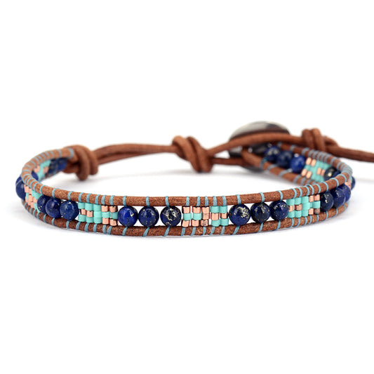 Handmade Natural Lapis Lazuli Weave Bracelet