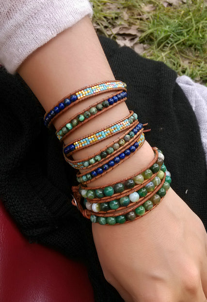 Handmade Natural Lapis Lazuli Weave Bracelet