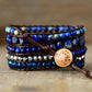 Handmade Natural Lapis Lazuli and Jasper Wrap Bracelet