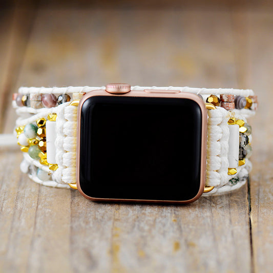 Handmade Onyx, Howlite and Jasper Apple Watch Bracelet
