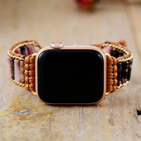 Handmade Rhodonite Apple Watch Bracelet