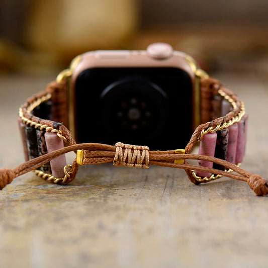 Handmade Rhodonite Apple Watch Bracelet