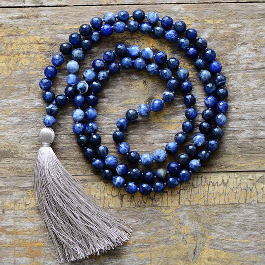 Handmade Sodalite Mala with 108 8MM Beads