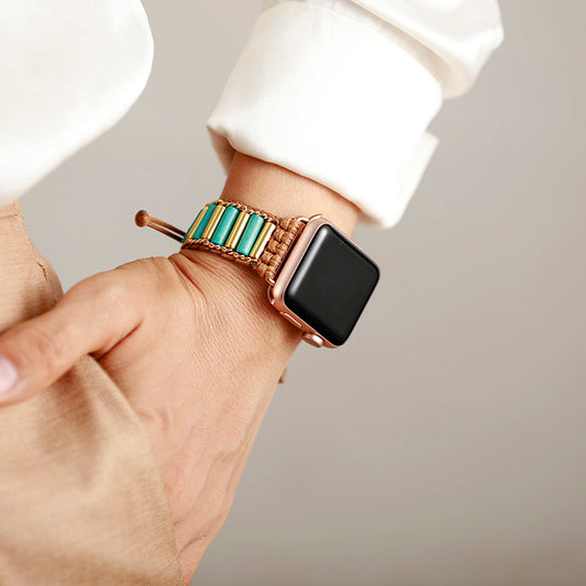 Handmade Turquoise and Metal Apple Watch Straps