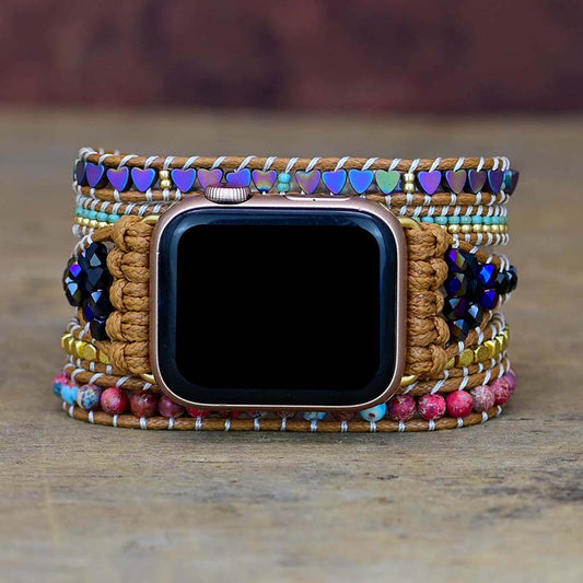 Handmade Hematite, Jasper and Alloy Beads Apple Watch Bracelet