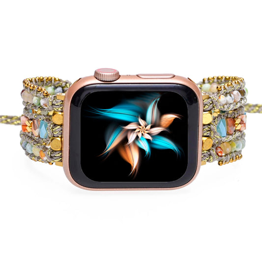 Handmade Hemitates, Agate and Emperor Stones Apple Watch Bracelet