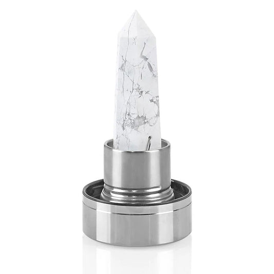 Crystal Infused Water Bottle with Natural Howlite Stone - Stay Hydrated π§