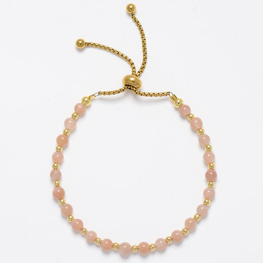 MantraChakra Adjustable Sunstone Beaded Bracelet